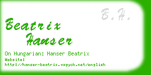 beatrix hanser business card